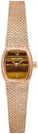 Bulova Goddess of Time Tiger Eye Stone Watch 97L185