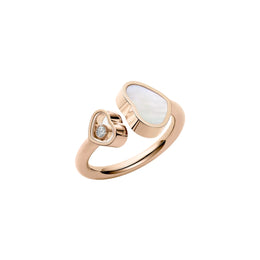 Chopard Happy Hearts 18ct Rose Gold Diamond Mother of Pearl Ring 829482-5308
