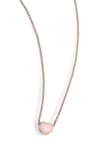 Chopard Happy Hearts 18ct Rose Gold Pink Opal Necklace