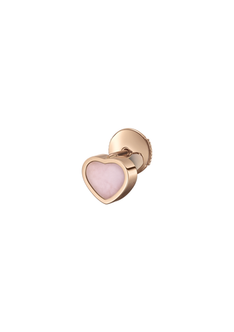 Chopard Happy Hearts 18ct Rose Gold Pink Opal Single Earring