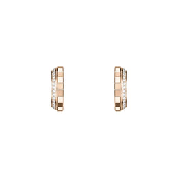 Chopard Ice Cube 18ct Rose Gold 0.24ct Diamond Hoop Earrings