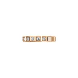 Chopard Ice Cube 18ct Rose Gold Diamond Half Set Medium Ring