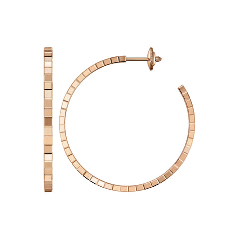 Chopard Ice Cube 18ct Rose Gold Hoop Earrings
