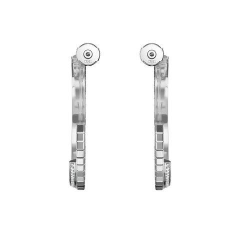 Chopard Ice Cube 18ct White Gold 0.66ct Diamond Large Hoop Earrings