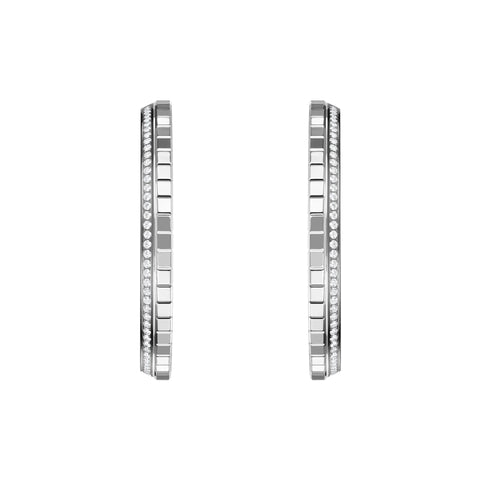 Chopard Ice Cube 18ct White Gold 0.66ct Diamond Large Hoop Earrings