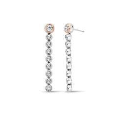 Clogau Celebration Silver Drop Hoop Earrings