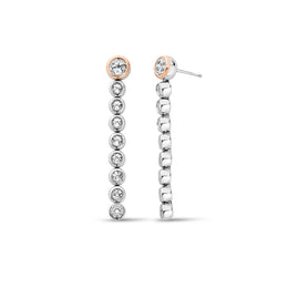 Clogau Celebration Silver Drop Hoop Earrings