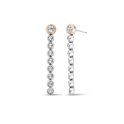 Clogau Celebration Silver Drop Hoop Earrings