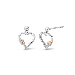 Clogau Past Present Future Heart Silver Earrings