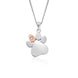 Clogau Paw Print White Topaz Sterling Silver Necklace 3SPWP0225
