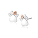 Clogau Paw Prints on My Heart Sterling Silver Diamond Stud Earrings, 3SPWP0616