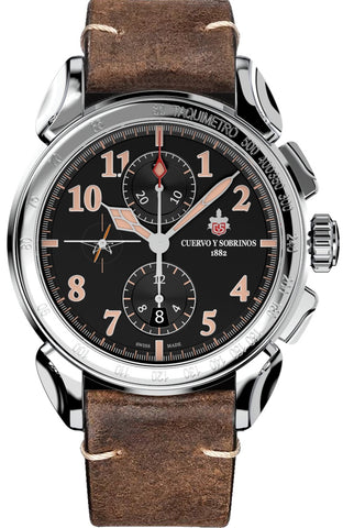 Cuervo y Sobrinos Chronograph Emilio Carranza Watch 3201.1EC