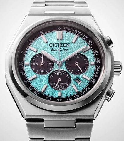Citizen Super Titanium Zenshin Chrono Textured Blue Watch D