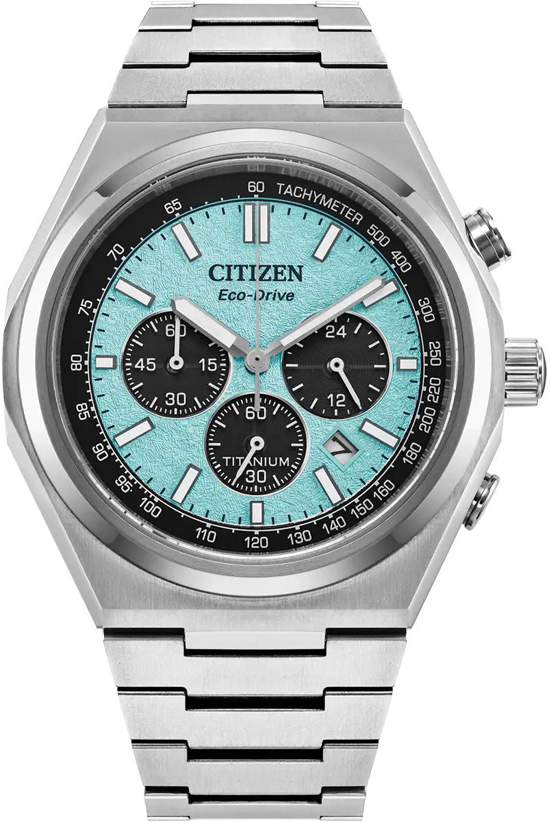 Citizen Super Titanium Zenshin Chrono Textured Blue Watch D