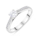 Platinum .11 Diamond .32 Diamond Solitaire 4 Claw Dia Shank Ring Size L GIA FVS2
