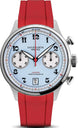 Duckworth Prestex Watch Lostock Blue 40mm Quartz Chronograph Red Rubber D547-03 RR