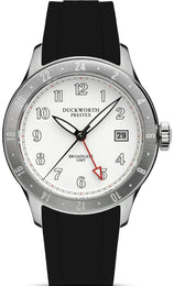 Duckworth Prestex Broadgate GMT White Black Rubber Watch D760-02-AR