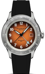 Duckworth Prestex Broadgate GMT Orange Black Rubber Watch D760-05-AR
