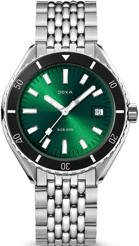 Doxa Sub 200 Sea Emerald Stainless Steel Bracelet Watch 796.10.131.10
