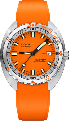 Doxa Sub 750T Professional Orange Rubber Watch 825.10.351.21