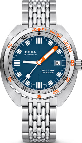Doxa Sub 750T Caribbean Bracelet Watch 825.10.201.10