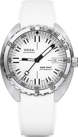 Doxa Sub 750T Whitepearl White Rubber Watch 825.10.011.23