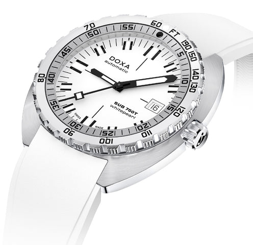 Doxa Sub 750T Whitepearl White Rubber Watch