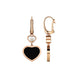 Chopard Happy Hearts 18ct Rose Gold Diamond Onyx Earrings