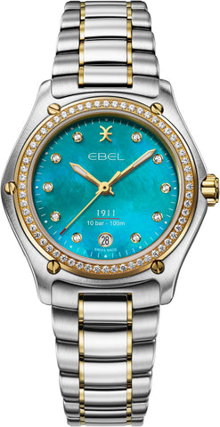 Ebel 1911 18K Yellow Gold Turquoise Diamond Watch 1216670