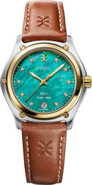 Ebel 1911 18K Yellow Gold Turquoise Diamond Watch 1216686