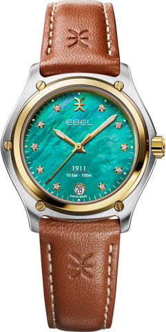 Ebel 1911 18K Yellow Gold Turquoise Diamond Watch 1216686