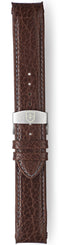 Elliot Brown Leather 22mm Chocolate Textured Grey Stitch Deployment