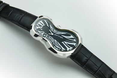 Exaequo Polyhedron 925 Silver Melting Black Dial Watch