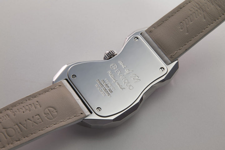 Exaequo Polyhedron 925 Silver Melting Black Dial Watch