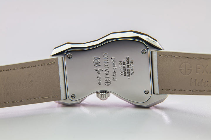 Exaequo Polyhedron 925 Silver Melting White Dial Watch