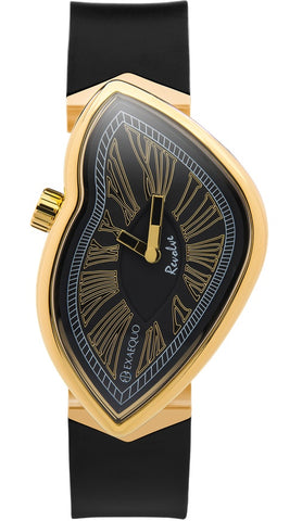 Exaequo Revolve Melting IP Yellow Gold Black Dial Watch EX0032.0001