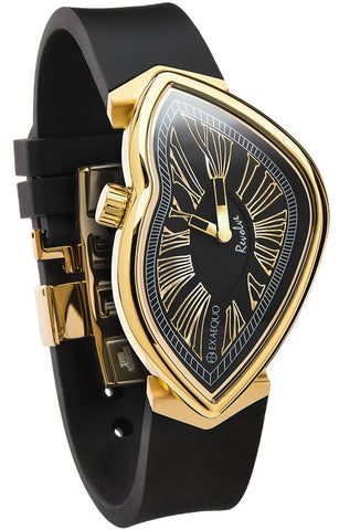 Exaequo Revolve Melting IP Yellow Gold Black Dial Watch