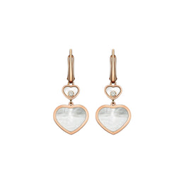 Chopard Happy Hearts 18ct Rose Gold Diamond Mother of Pearl Earrings