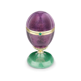 Faberge 18ct Yellow Gold Purple Enamel Limited Edition Egg Objet with Anemone Surprise
