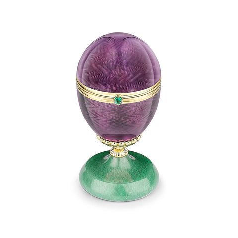 Faberge 18ct Yellow Gold Purple Enamel Limited Edition Egg Objet with Anemone Surprise