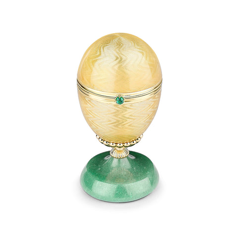 Faberge 18ct Yellow Gold Yellow Enamel Limited Edition Egg Objet with Cactus Surprise