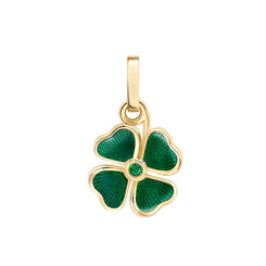 Faberge Heritage 18ct Yellow Gold Emerald Green Enamel Clover Charm 3599