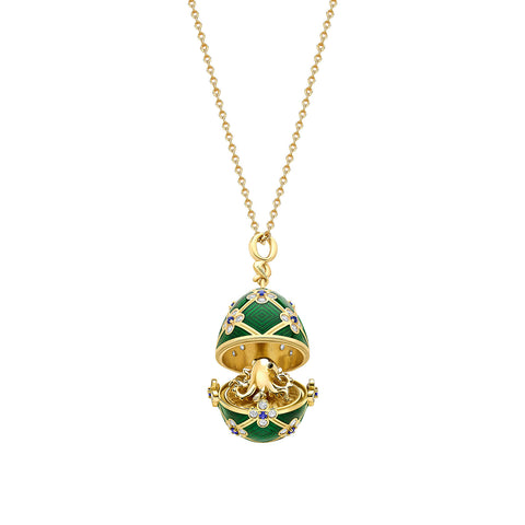 Faberge X 007 Special Edition 18ct Yellow Gold Guilloche Octopussy Egg Surprise Locket