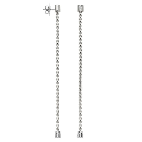 Fope Aria 18ct White Gold 0.09ct Diamond Interchangable Earrings OR892 BBR.