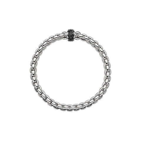 Fope Eka Tiny 18ct White Gold 0.54ct Black Diamond Bracelet