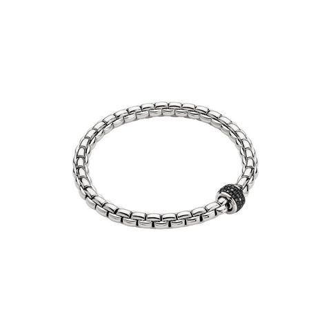 Fope Eka Tiny 18ct white Gold 0.54ct Black Diamond Bracelet, 704B/PAVEN.