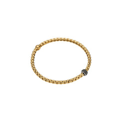 Fope Eka Tiny 18ct Yellow Gold 0.20ct Black Diamond Bracelet, 733B/PAVEN.
