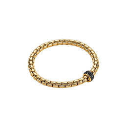 Fope Eka Tiny 18ct Yellow Gold 0.54ct Black Diamond Bracelet, 704B/PAVEN.