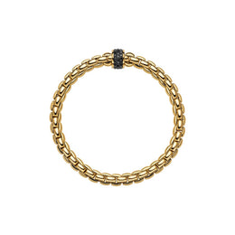 Fope Eka Tiny 18ct Yellow Gold 0.54ct Black Diamond Bracelet