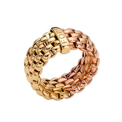 Fope Essentials 18ct Rose and Yellow Gold Flexible Wide Ring, AN07 RY